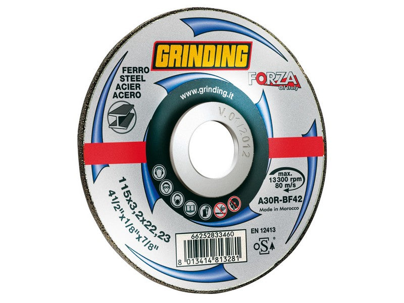 Grinding disco abrasivo centro depresso forza per ferro Ã˜ mm. 115x3,2x22,2 (25 pezzi) - Grinding