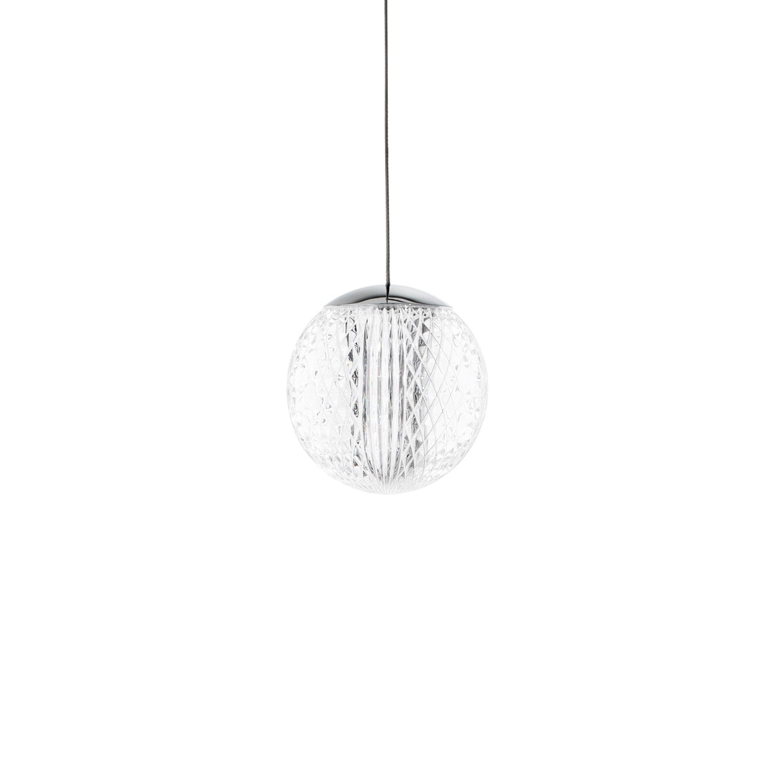 Lampadario Sospensione Contemporanea Diamond Metallo Cromo Led 6,5W 3000K Ip20