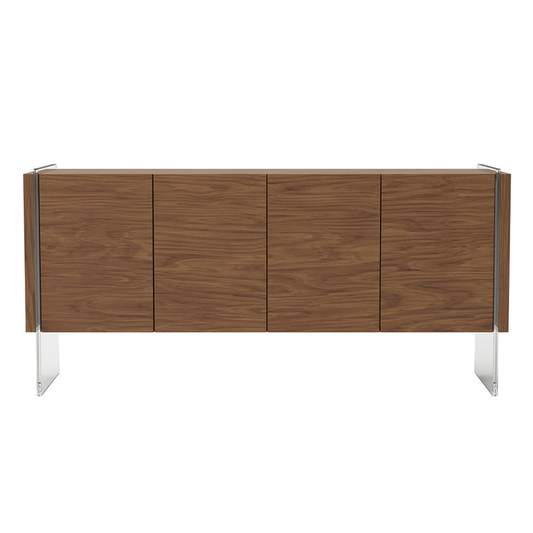 Credenza in noce e vetro temperato