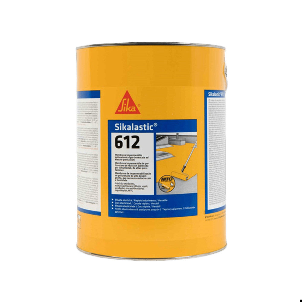 Sikalastic-612 - Membrana Liquida 5 Lt Colore Grigio Impermeabilizzante Poliuretanica Monocomponente Applicabile A Freddo - Sika