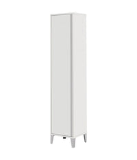 Mobile Colonna Portascopa Bianco Rovere Armadietto Mobiletto Bagno Alto Feridras Colore: Bianco