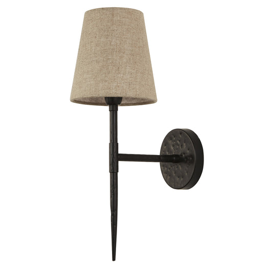 Applique Industrial-Nordico Gotico Acciaio Nero Tessuto 1 Luce E14