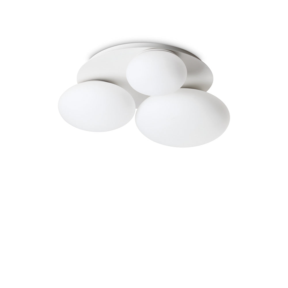 Plafoniera Contemporanea Ninfea Metallo Bianco 3 Luci Gx53 9W 3000K Luce Calda