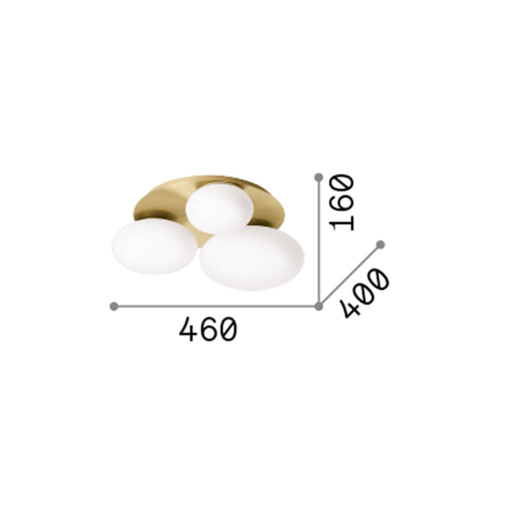 Plafoniera Contemporanea Ninfea Metallo Bianco 3 Luci Gx53 9W 3000K Luce Calda