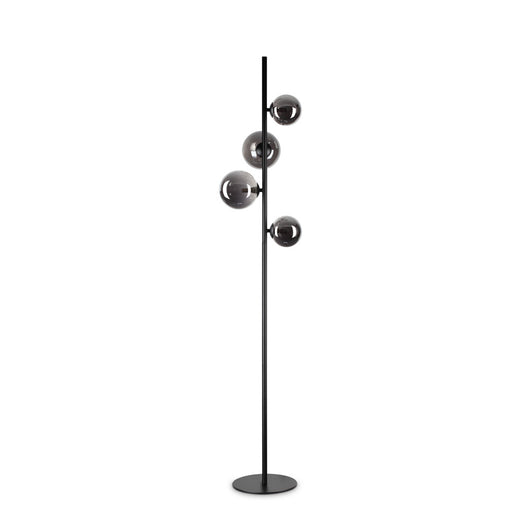 Piantana Contemporanea Perlage Metallo Nero 4 Luci G9 3W 3000K Luce Calda