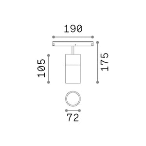 Faretto Binario Singolo Dali Ego Alluminio Bianco 1 Luce 26W 3000K Luce Calda