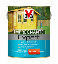 V33 Impregnante per Legno Expert ad Acqua in Gel Interno Esterno Mobili Persiane Formato: 2,5 Lt, Colore: Incolore