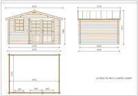 Casetta in legno GENNY  cm. 390X300 senza pavimento