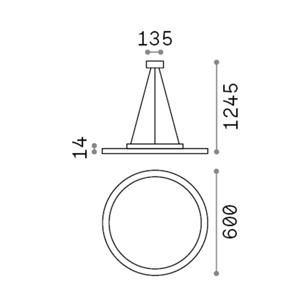 Sospensione Moderna Fly Slim Alluminio-Plastiche Bianco Led 53W 3000K D60Cm