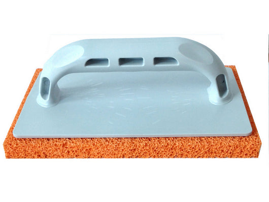 frattazzo in gomma manico in plastica col. arancio (a grana grossa) cm. 10x24 cod:ferx.vit36270