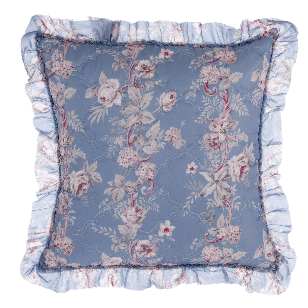 Cuscino Boutis con Gala Azzurro Decorativo Provenzale Shabby Chic Blanc Mariclo