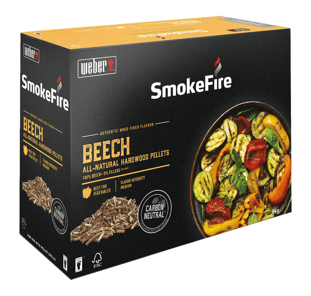 Pellet per Barbecue Weber SmokeFire 100% Legno Faggio Ciliegio Quercia Melo Formato: Faggio