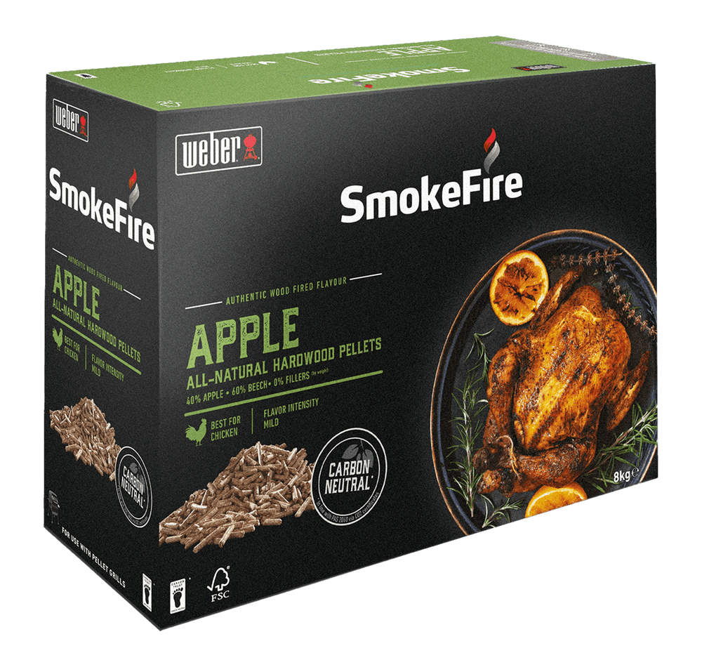 Pellet per Barbecue Weber SmokeFire 100% Legno Faggio Ciliegio Quercia Melo Formato: Melo
