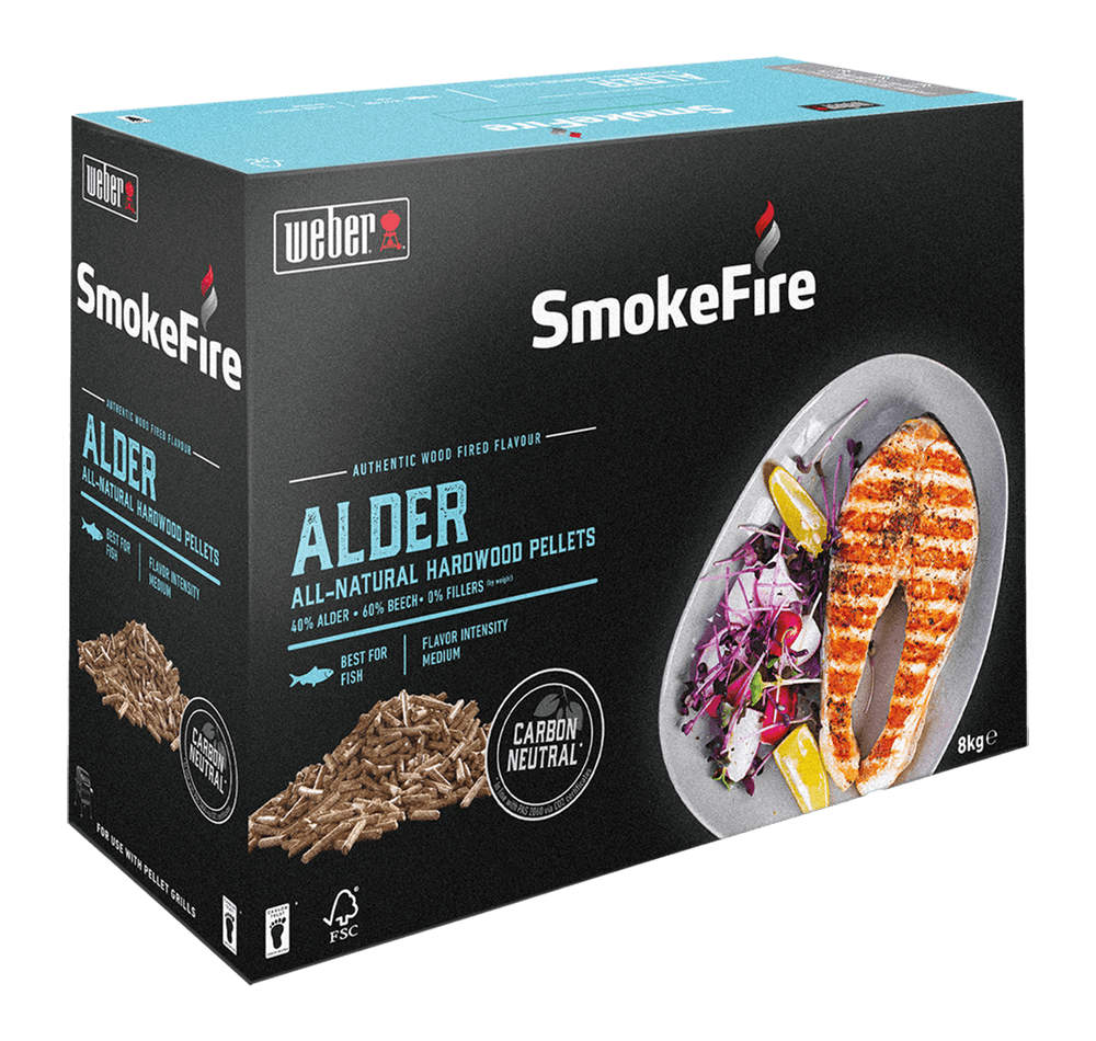 Pellet per Barbecue Weber SmokeFire 100% Legno Faggio Ciliegio Quercia Melo Formato: Ontano
