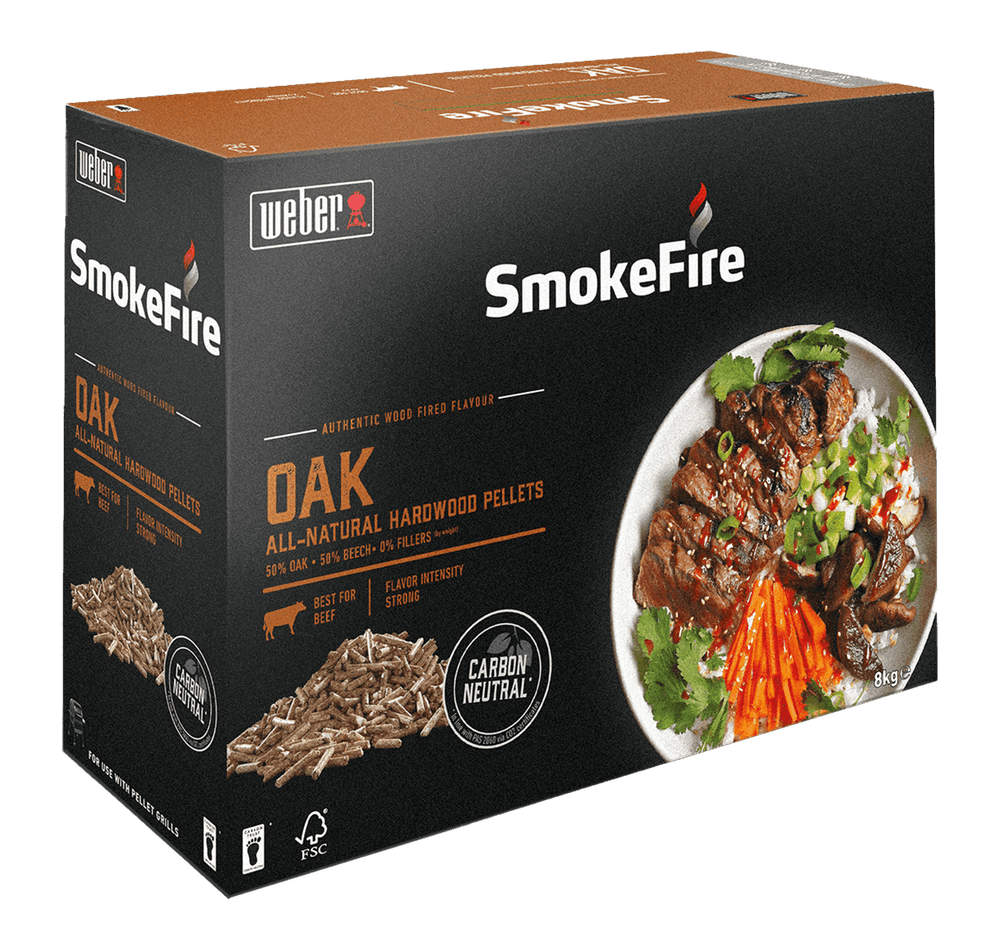 Pellet per Barbecue Weber SmokeFire 100% Legno Faggio Ciliegio Quercia Melo Formato: Quercia