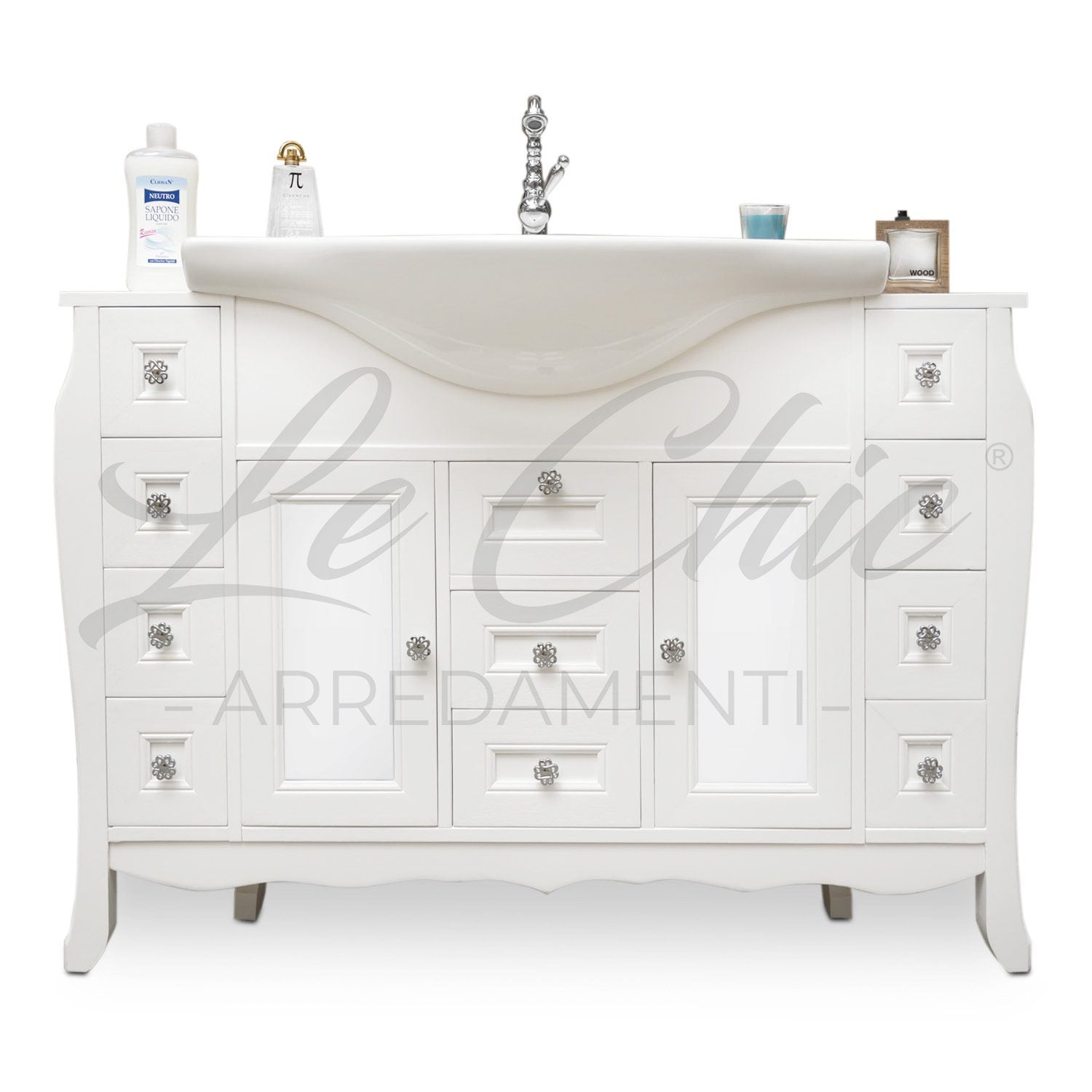 Composizione bagno shabby chic a doppia colonna