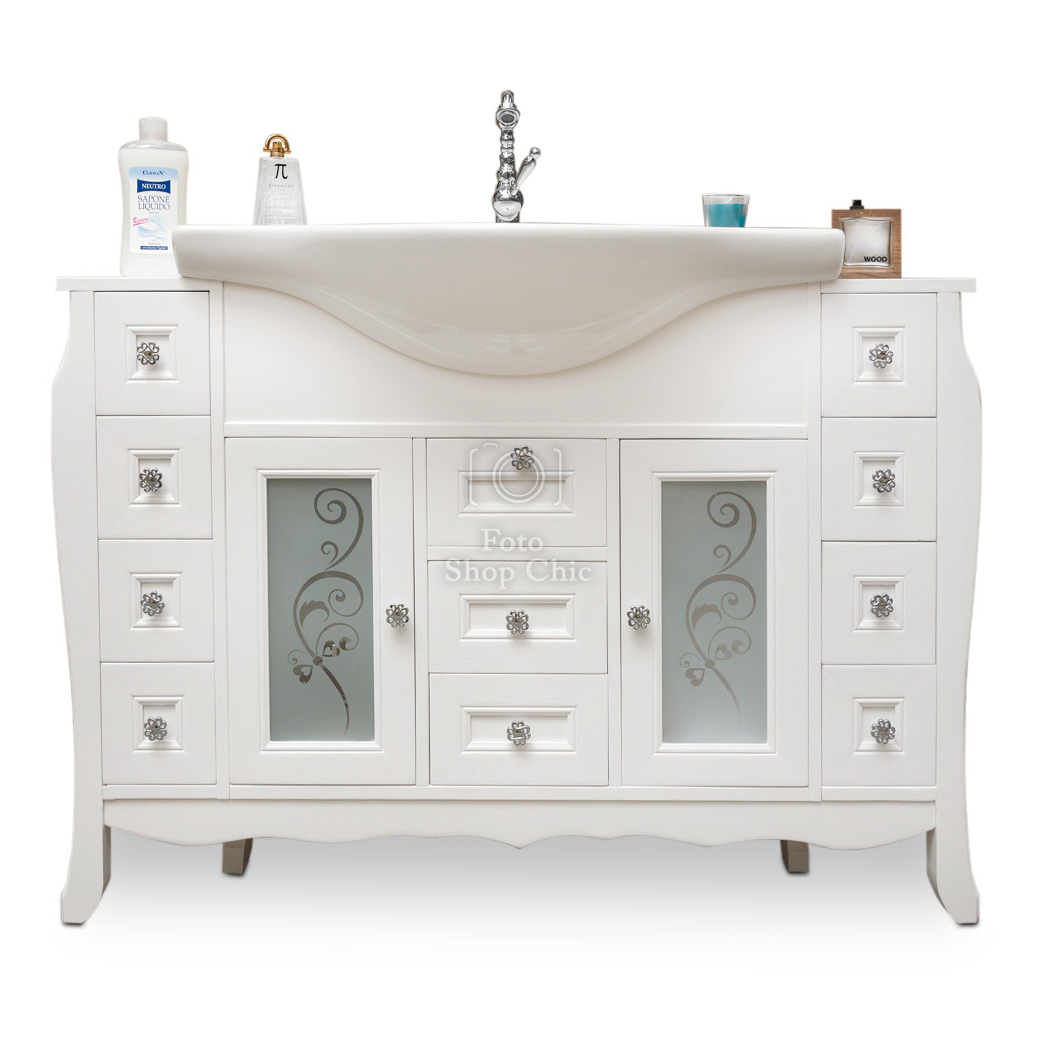 Composizione bagno shabby chic a doppia colonna