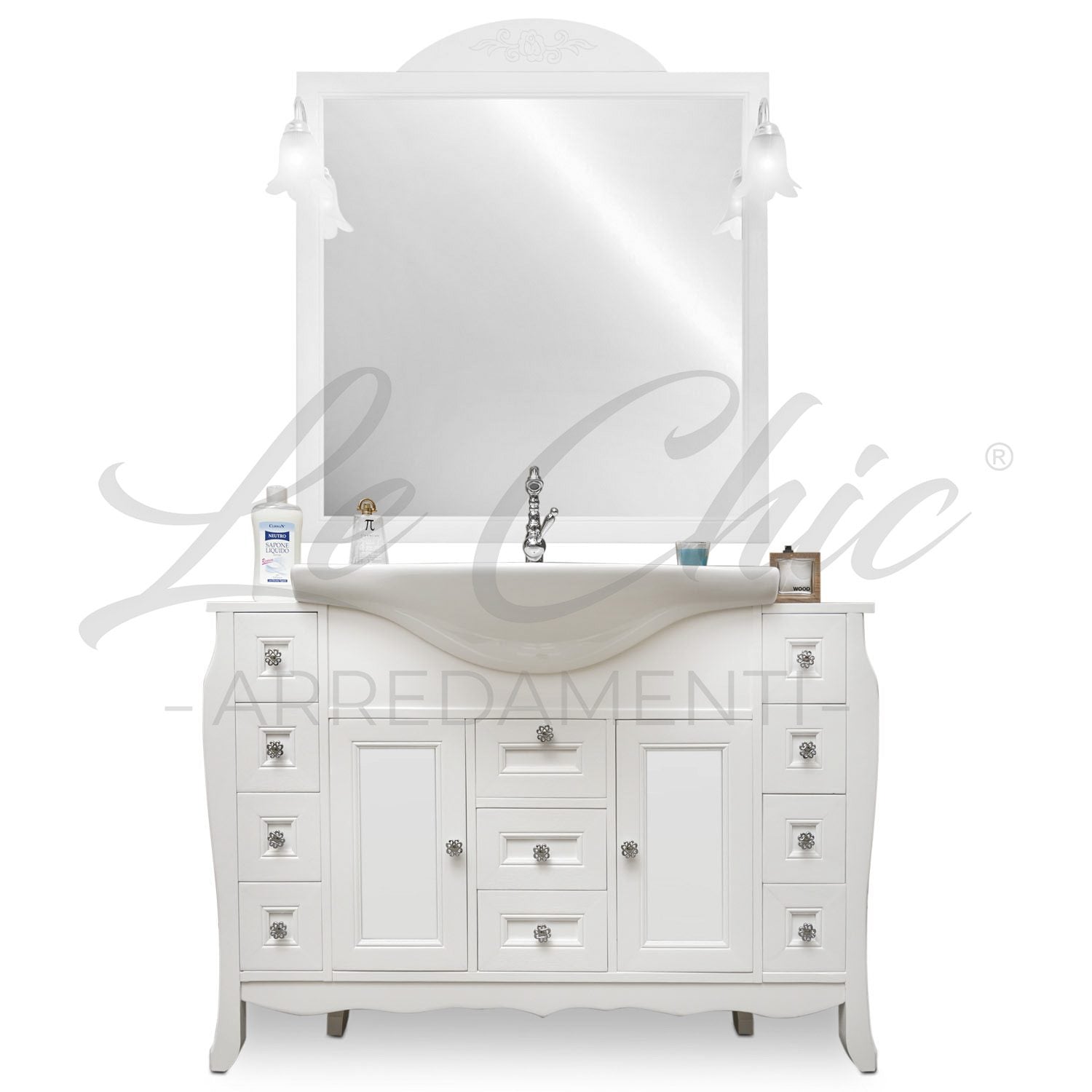 Composizione bagno shabby chic a doppia colonna