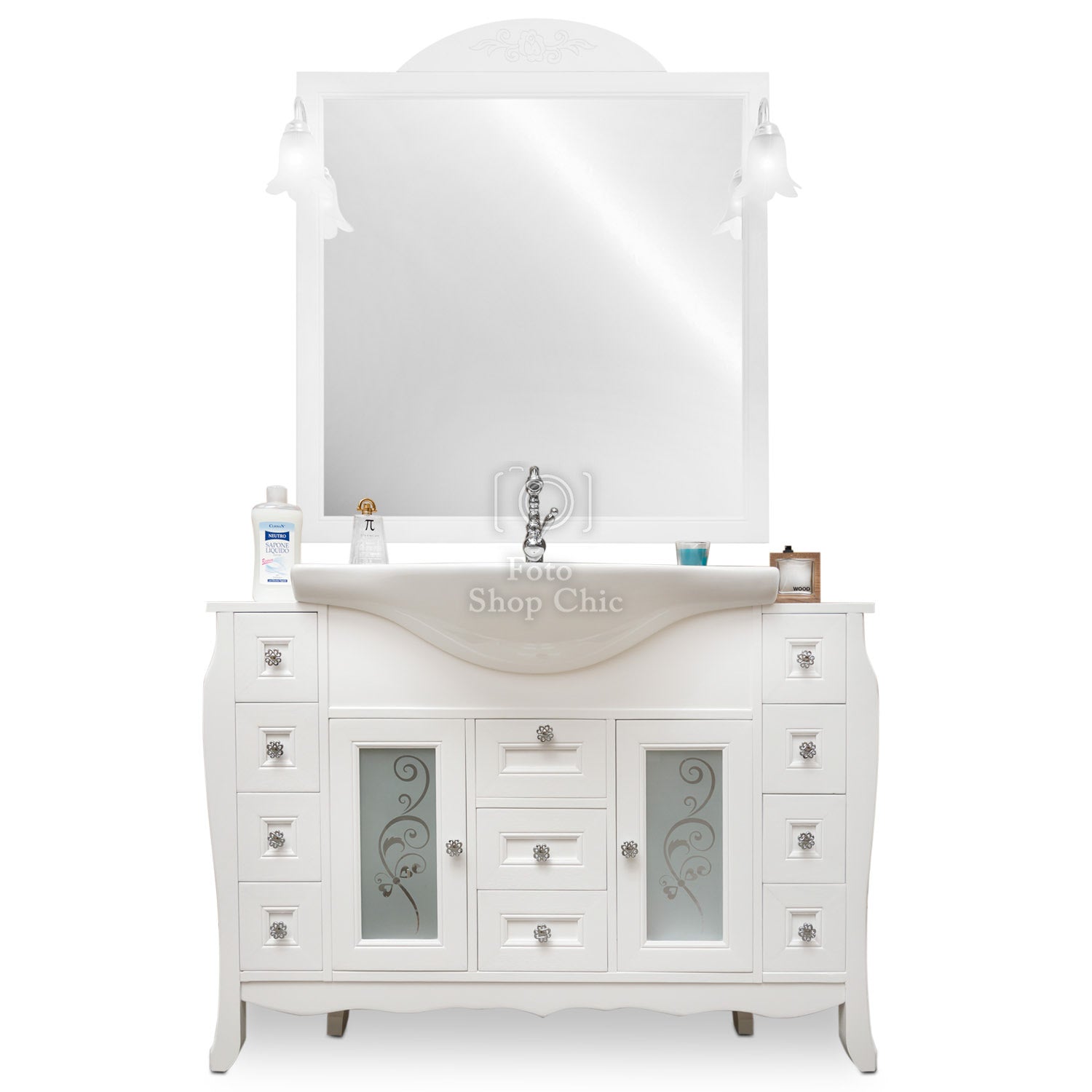 Composizione bagno shabby chic a doppia colonna