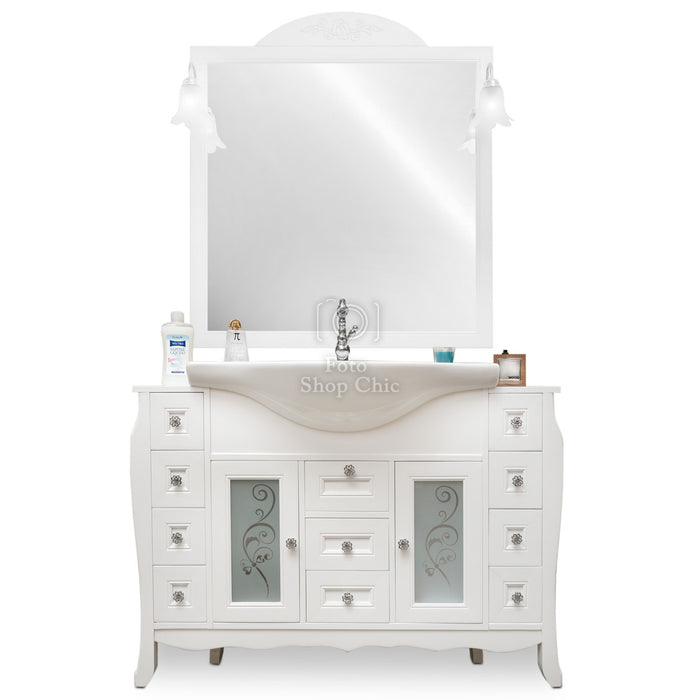 Composizione bagno shabby chic a doppia colonna