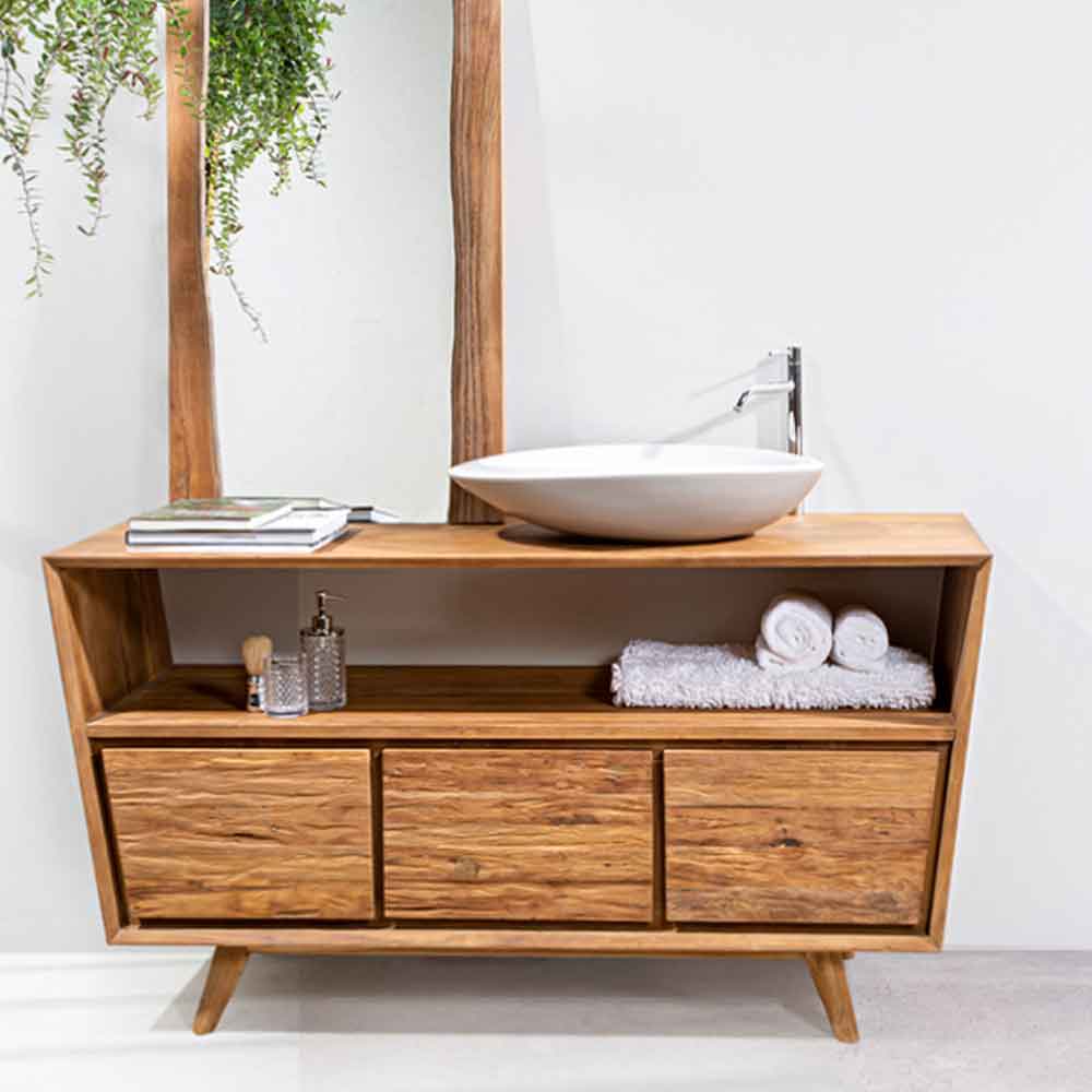 Mobile da bagno in teak CIPI PADAT150 da cm 150 con cassetto 