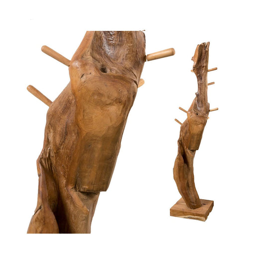 Appendiabiti - porta accappatoio/asciugamani in legno teak ricavato da tronchi d'albero modello 'Tree' by Cipi cm 55 x 180h