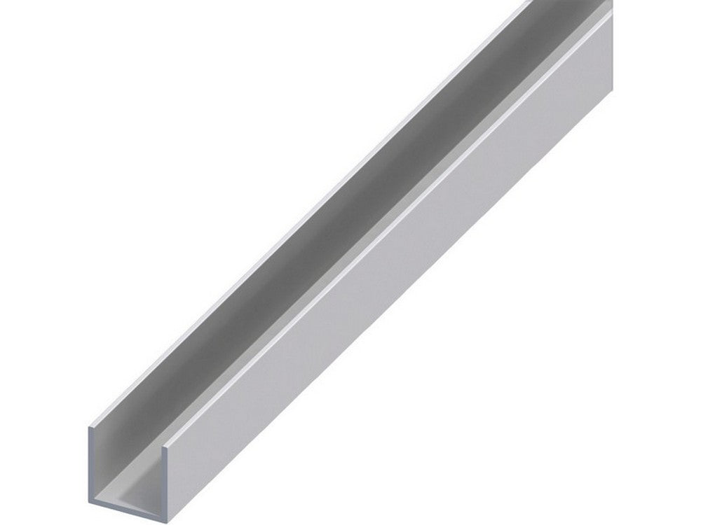 5pz profilo a u alluminio argento satinato mm. 10x15x1 mt. 1 vit53674