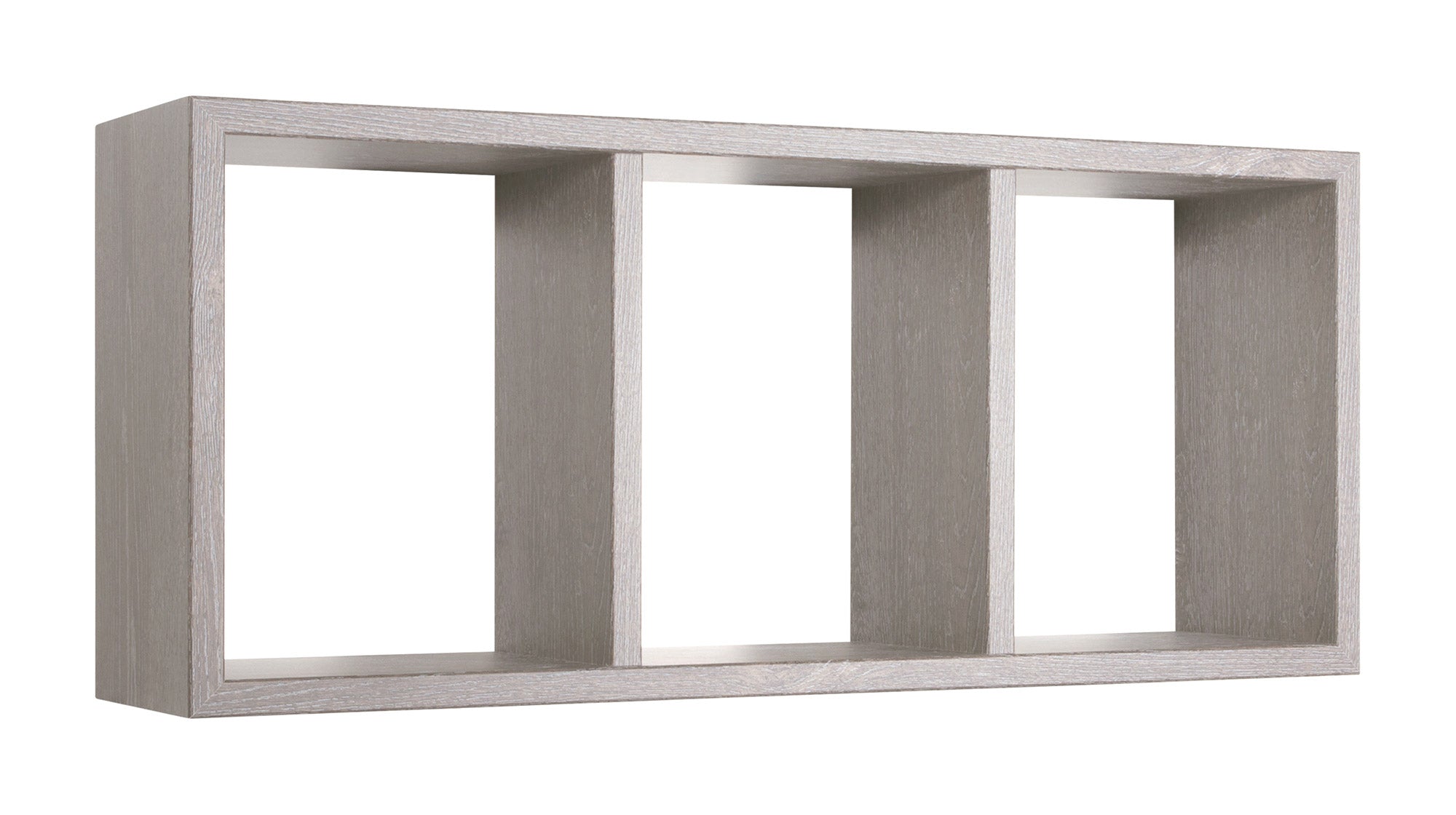 Mensola Rettangolare 3 Scomparti da Parete 70x30x15.5 cm in Fibra di Legno Tristano Rovere Grigio New