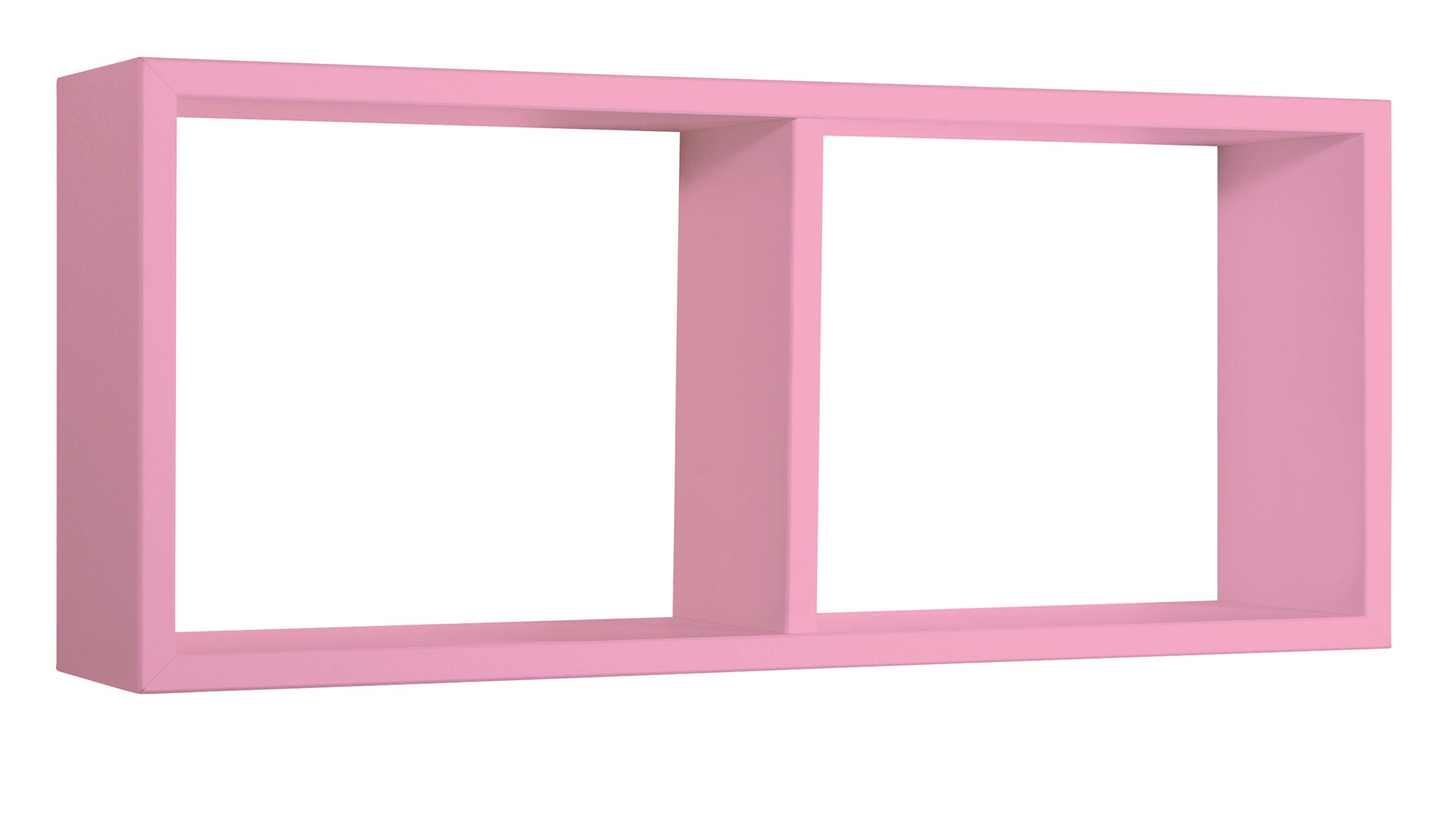 Mensola Rettangolare 2 Scomparti da Parete 70x30x15,5 cm in Fibra di Legno Morgana Rosa Blush