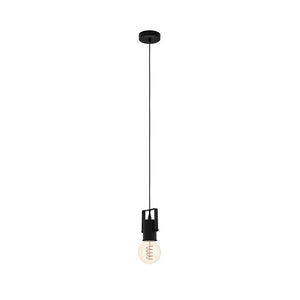 Lampadario Industrial Calari 1 Luce Acciaio Nero