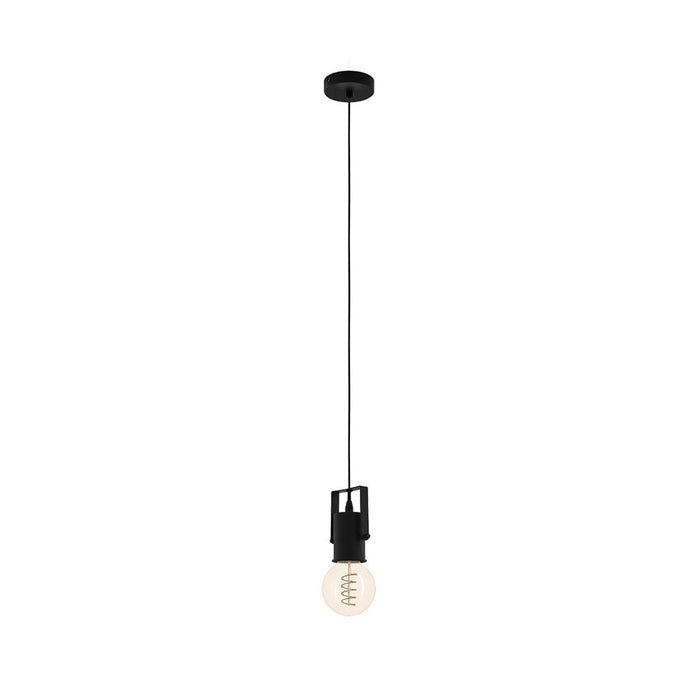 Lampadario Industrial Calari 1 Luce Acciaio Nero