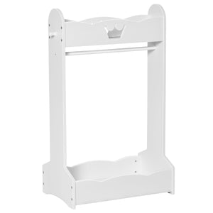 Appendiabiti per Bambini con Ripiani e Ganci Laterali in Legno 63x37x103 cm Bianco