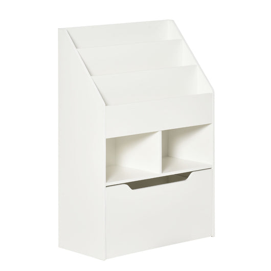 Easycomfort Piccola Libreria per Bambini con Ripiani e Cassetto in MDF, 60x29.9x90cm, Bianco