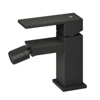 Set di miscelatori da bagno lavabo e bidet di colore nero Square Carbon con piletta clic clac