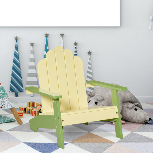 EasyComfort Sedia per Bambini Adirondack in Legno di Pino, Seduta Ergonomica con Braccioli e Vernice Atossica 51x50x52.5cm Verde