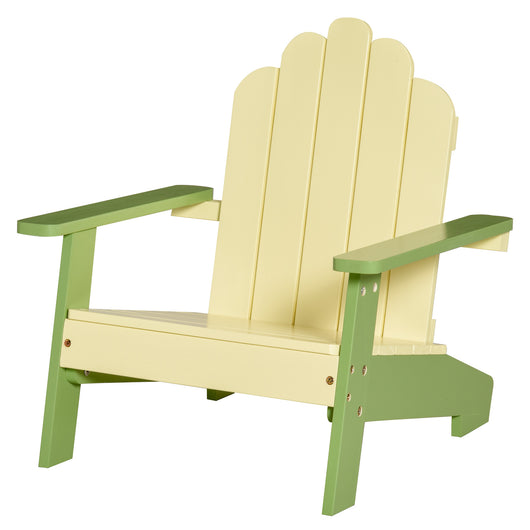 EasyComfort Sedia per Bambini Adirondack in Legno di Pino, Seduta Ergonomica con Braccioli e Vernice Atossica 51x50x52.5cm Verde