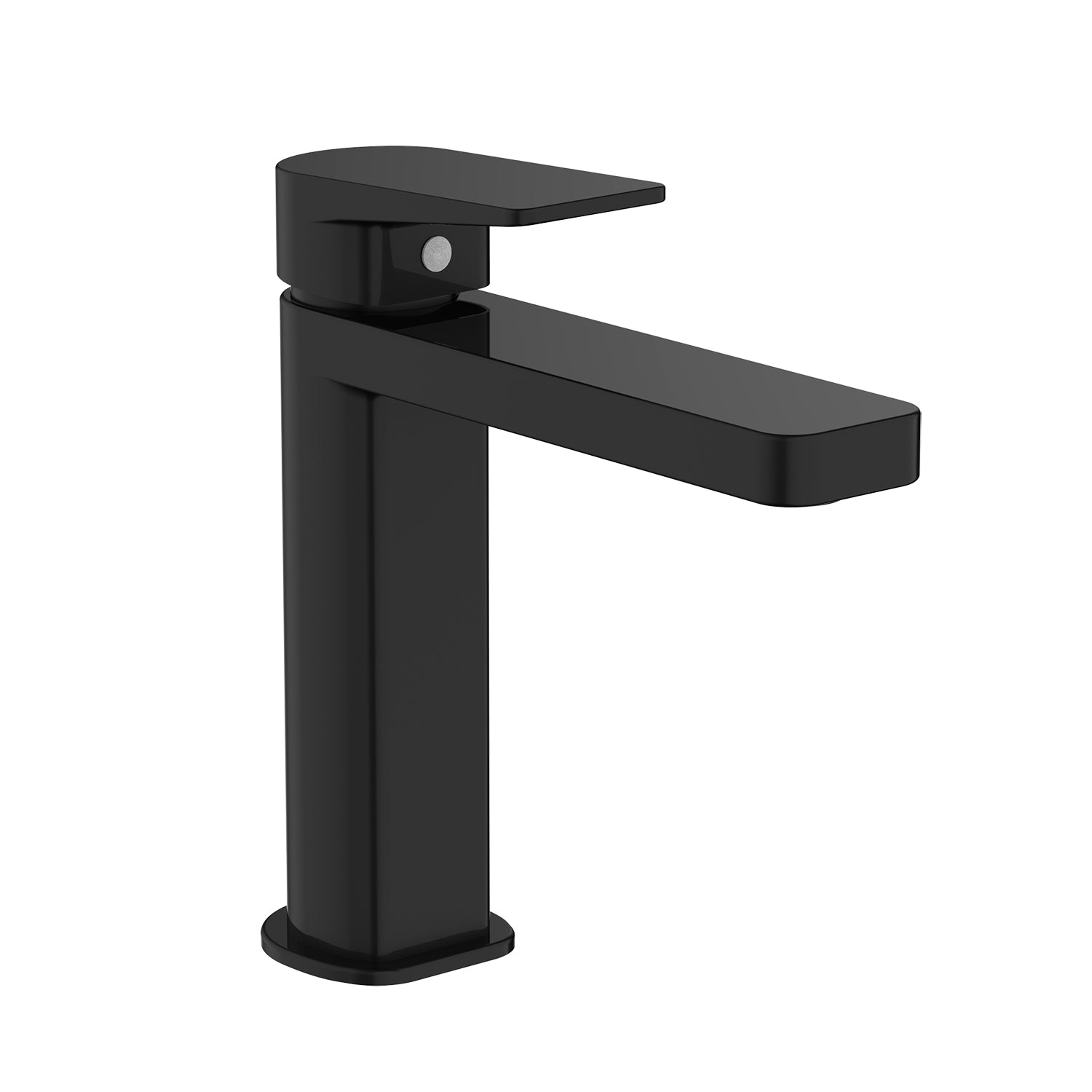 Miscelatore monocomando Lavabo Dock di colore nero completo di piletta click clack