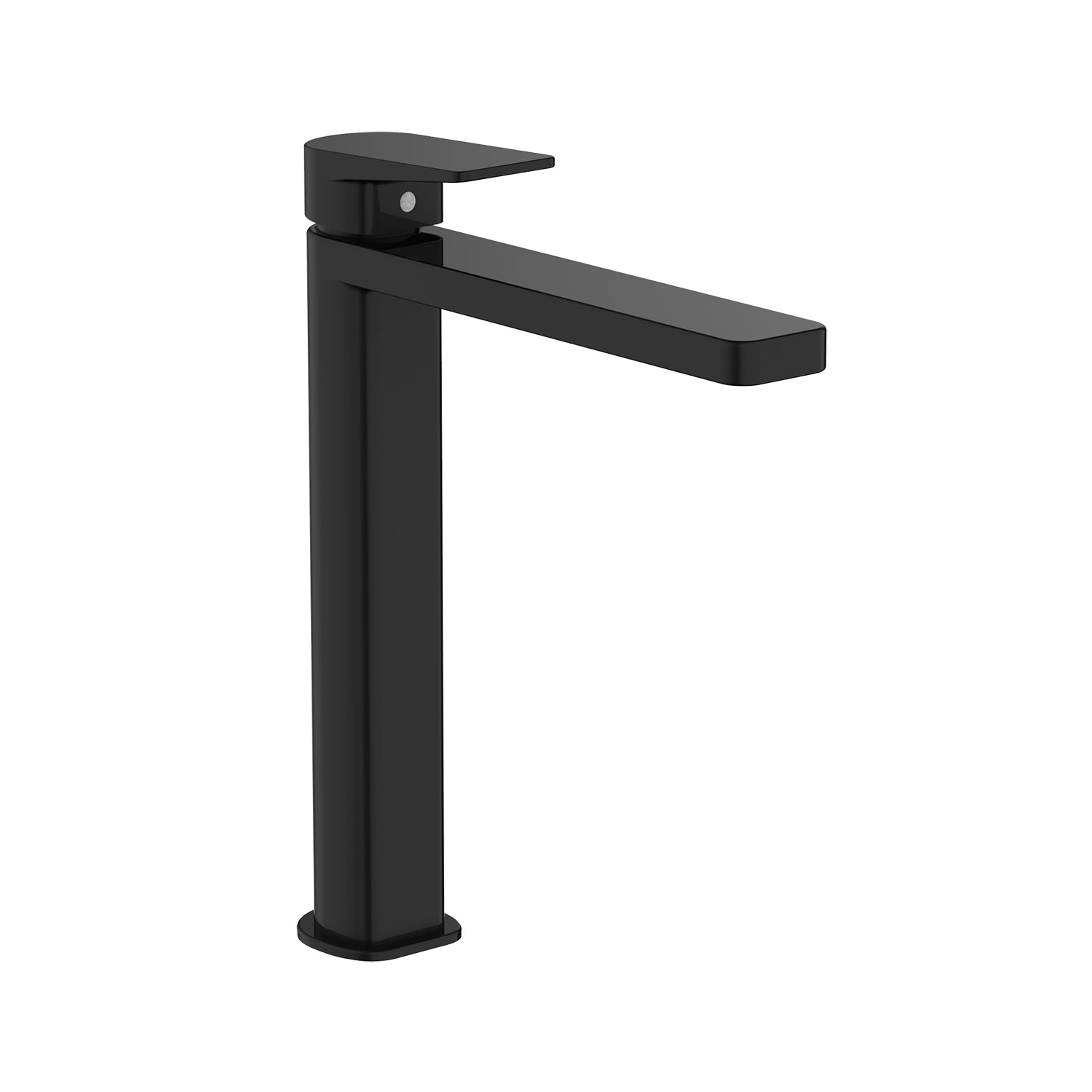 Miscelatore monocomando Lavabo Alto Dock di colore nero completo di piletta click clack