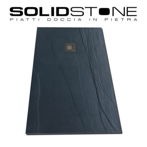 Piatto doccia in pietra SOLIDSTONE alto 2,8 cm - Ardesia Grafite RAL 7016 - Misura: 70x120 x 2,8h