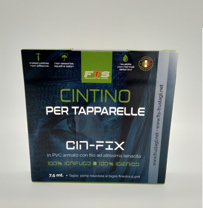 Cintino in PVC mm 20 indistruttibile.CIN-FIX - Grigio - CIntino da 5,5 mt (per finestra)