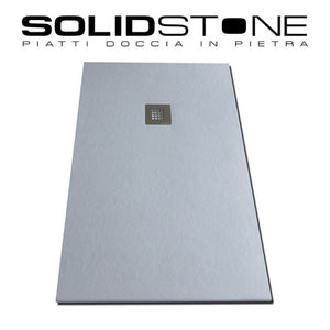Piatto doccia in pietra SOLIDSTONE alto 2,8 cm - Grigio cemento RAL 7033 - Misura: 80x200 x 2,8h 