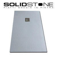 Piatto doccia in pietra SOLIDSTONE alto 2,8 cm - Grigio cemento RAL 7033 - Misura: 70x150 x 2,8