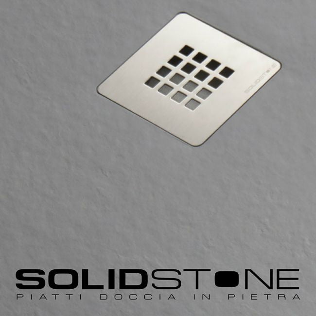 Piatto doccia in pietra SOLIDSTONE alto 2,8 cm - Grigio cemento RAL 7033 - Misura: 100x120 x 2,8h 