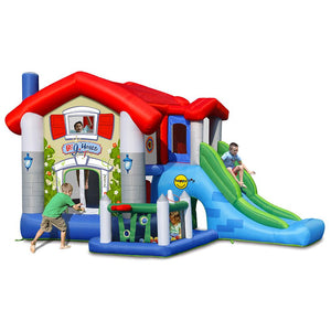 Castello Giostra Gonfiabile Big House con Scivolo Pompa Inclusa Happy Hop