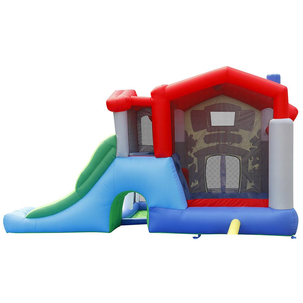 Castello Giostra Gonfiabile Big House con Scivolo Pompa Inclusa Happy Hop