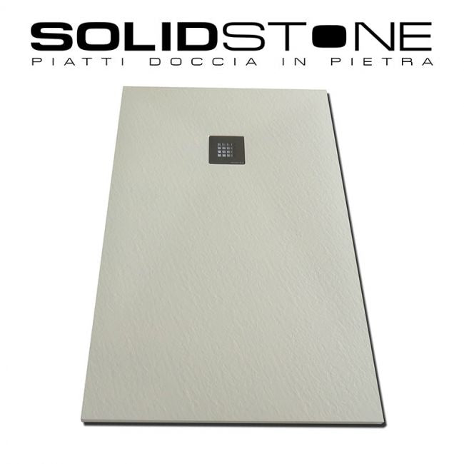 Piatto doccia in pietra SOLIDSTONE alto 2,8 cm - Avorio Crema RAL 1015 - Misura: 100x170 x 2,8h 