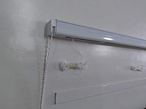 Binario Tenda a Pacchetto 3 Calate con cassone, Attacco Parete/Soffitto, Binario Alluminio Bianco Lung 100CM Comando DX