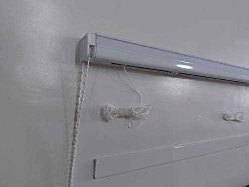 Binario Tenda a Pacchetto 3 Calate con cassone, Attacco Parete/Soffitto, Binario Alluminio Bianco Lung 60CM Comando DX