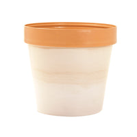 Vaso Piante Fiori Colorato Moderno Interno Esterno Classic Pot Exclusive Idel Colore: Bianco/Arancione, Formato: 16 cm