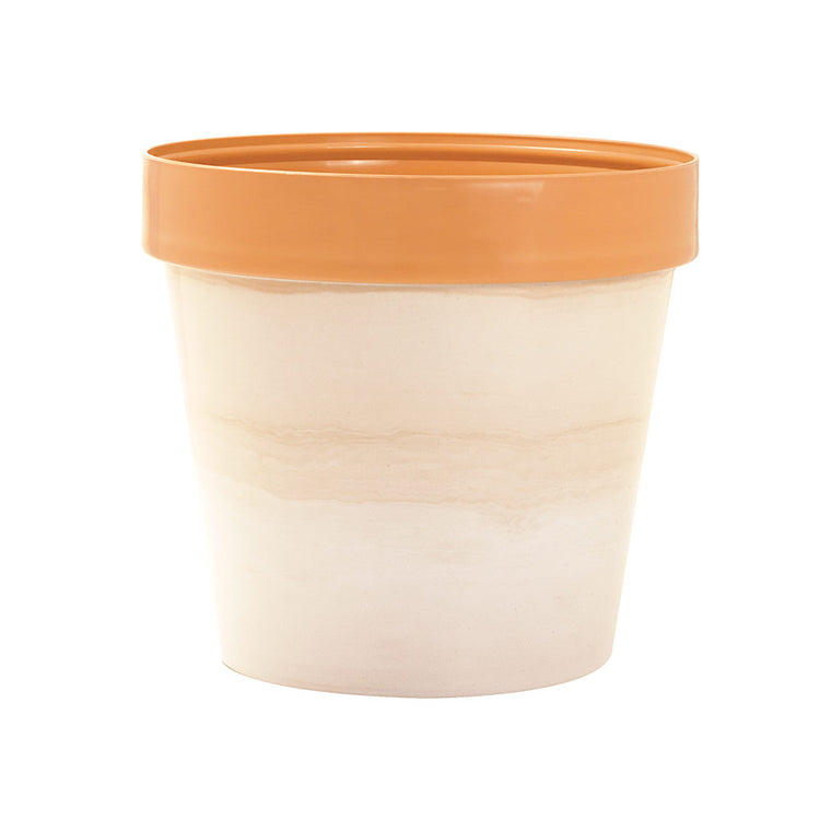 Vaso Piante Fiori Colorato Moderno Interno Esterno Classic Pot Exclusive Idel Colore: Bianco/Arancione, Formato: 16 cm